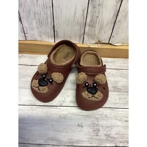 Crocs Toddler Size C11 Classic Lined Brown Bear Puppy Character Clogs